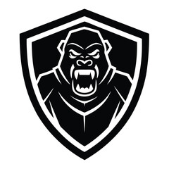 battle ape mascot angry cyber gorilla with  white background 