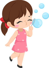 illustration kid blowing bubbles
