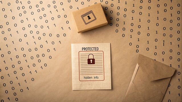 Data security concept displayed on paper background with lock symbol