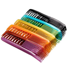 hair combs png colorful combs png comb set png hair accessories png salon combs png transparent background image