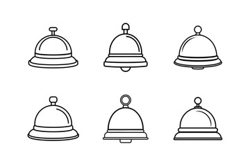 desk bell line art vector illustration