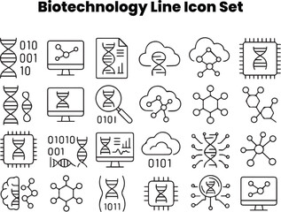 CRISPR Gene Editing Technology Vector Icon Set