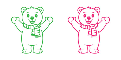 Naklejka premium Bear cartoon character