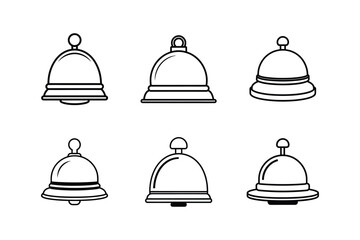 desk bell icon line art vector illustration