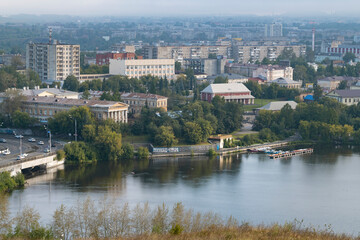 Obraz premium View of Nizhny Tagil from Fox Mountain on an August morning
