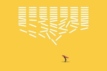 Businessman achievement and success. concept of completion, growth, leadership