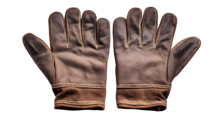 Durable brown leather work gloves ready for any tough task, providing protection and comfort for hands in construction or gardening projects
