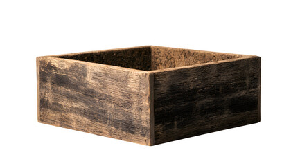 Rustic wooden box with weathered texture, perfect for creative displays, farmhouse decor, or vintage product presentation in your designs