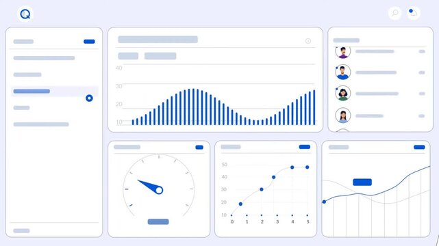 Dashboard analytics with data charts and graphs &ndash; business performance and statistics visualization