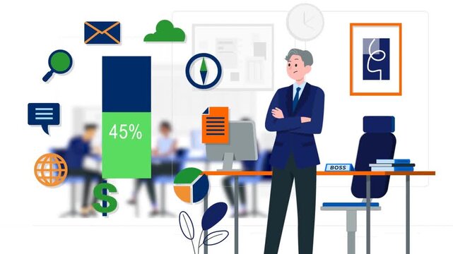 Businessman surrounded by email and marketing icons &ndash; digital advertising and online promotion concept