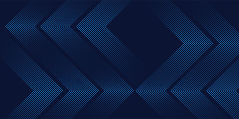 Obraz premium Symmetrical Chevron Lines Gradient Background in Dark Navy Blue with simple nice art
