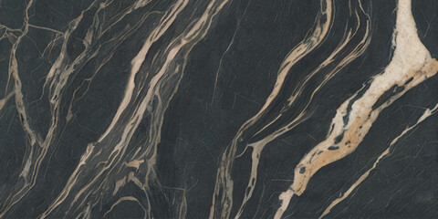 Black marble texture with golden veins natural stone pattern.