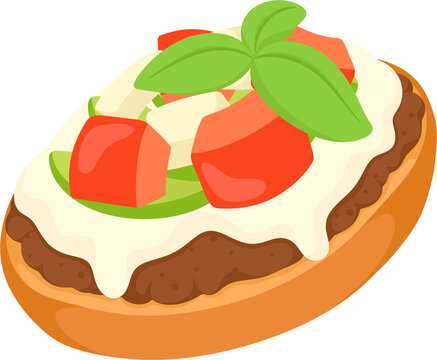 illustration mollete mexican food