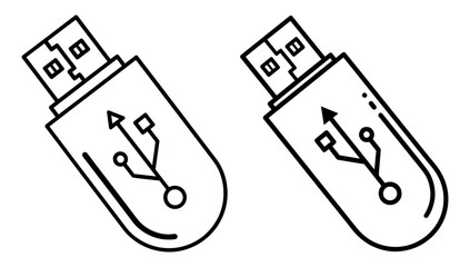 Vector art of usb flash drive icon, , representing data storage and portable technology