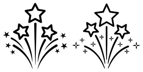 Obraz premium Illustration of starbursts, a festive design element for celebrations and events