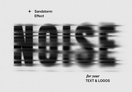 Storm Noise Text Effect Mockup
