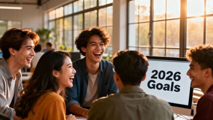 Fototapeta premium 젊은직장인들의2026년목표회의모습