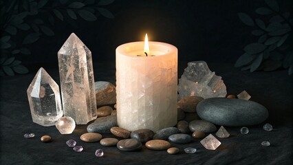 candles and stones