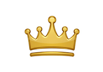 Golden crown isolated on transparent background