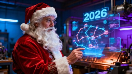 미래기술로선물배송계획세우는산타클로스