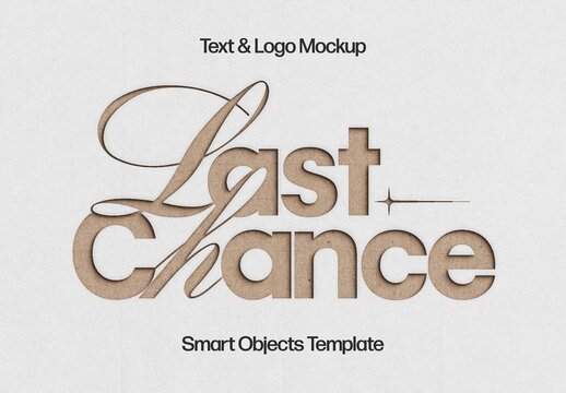 Cardboard Cutout Text Effect Mockup