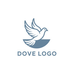 Obraz premium Dove Bird Logo Design | Peace, Freedom and Nature Inspired Brand Identity