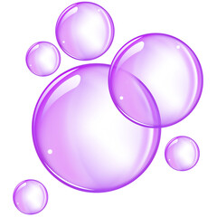 Colorful iridescent bubbles with glossy rainbow reflections and soft light glow.