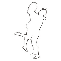 Icon holding a romantic partner line