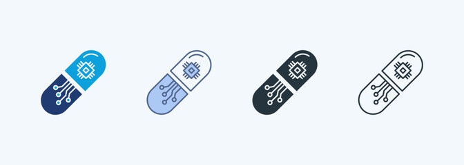 Nanotechnology Multiple Style Icon Collection 