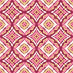 Seamless Ikat ethnic traditional Textile pattern geometric abstract folklore ornament Tribal ethnic illustration background design for print, clothing, scarf