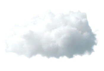 Single puffy white cloud isolated on transparent background, perfect for design elements or weather concepts