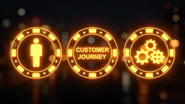 Customer Journey Stages Acquisition Experience Retention Visualized Orange UI Digital Transformation Strategy