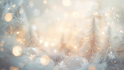Softly focused serene and dreamy Christmas hd background - christmas tree in snow 2025