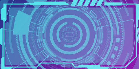 Fototapeta premium Ai technology. Concept of artificial intelligence. Blue and dots lines. Digital, communication, science, networks. Eps10