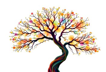 Naklejka premium Abstract digital tree vector graphic, branching structure, digital, growth