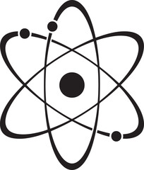 Stylized Atom Symbol With Orbiting Electrons Around Nucleus atomic science