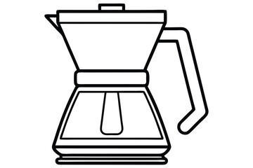 Simple Line Drawing of a Stovetop Coffee Maker, Moka Pot Style Design