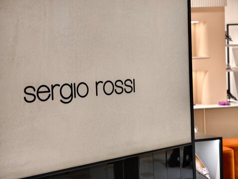 Shanghai,China-Sep.20th 2025: Sergio Rossi brand logo on store 