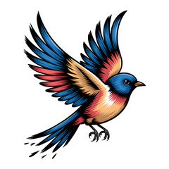 Obraz premium A vibrant bird spreading its wings symbolizing freedom and soaring aspirations with bold color and