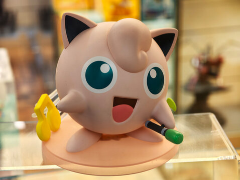 Shanghai,China-Sep.20th 2025: Pokemon Jigglypuff figure toy