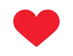 Simple red heart shape on white background