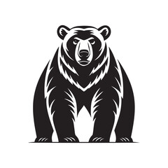 Polar Bear silhouette vector art black color design set and solid white background (2).eps