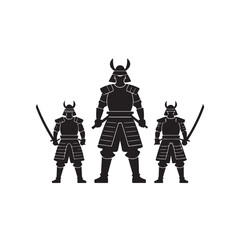 Samurai design silhouettes black color . white color background (1).eps