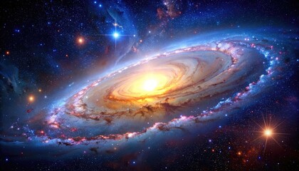Stunning spiral galaxy amidst a vibrant cosmic backdrop of stars and celestial wonder