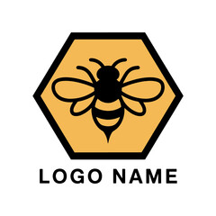 Bee hexagon logo