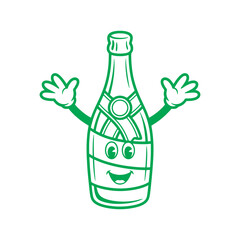 Champagne Bottle Cartoon