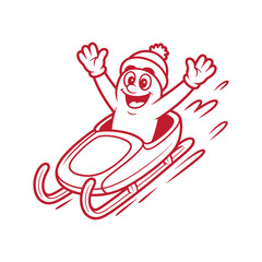 Winter Sled Cartoon