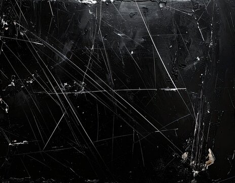 Scratched, dark surface with random lines and textures