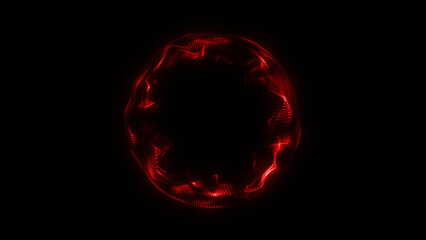 Glowing red energy sphere on dark background