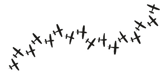Fototapeta premium Airplane silhouette collection on white background